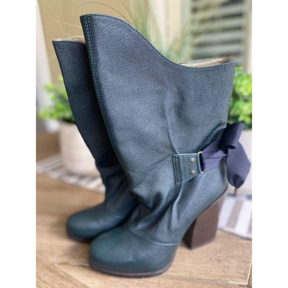 Vanessa Bruno Grosgrain Bow Heeled Boots 38 - Picture 2 of 9